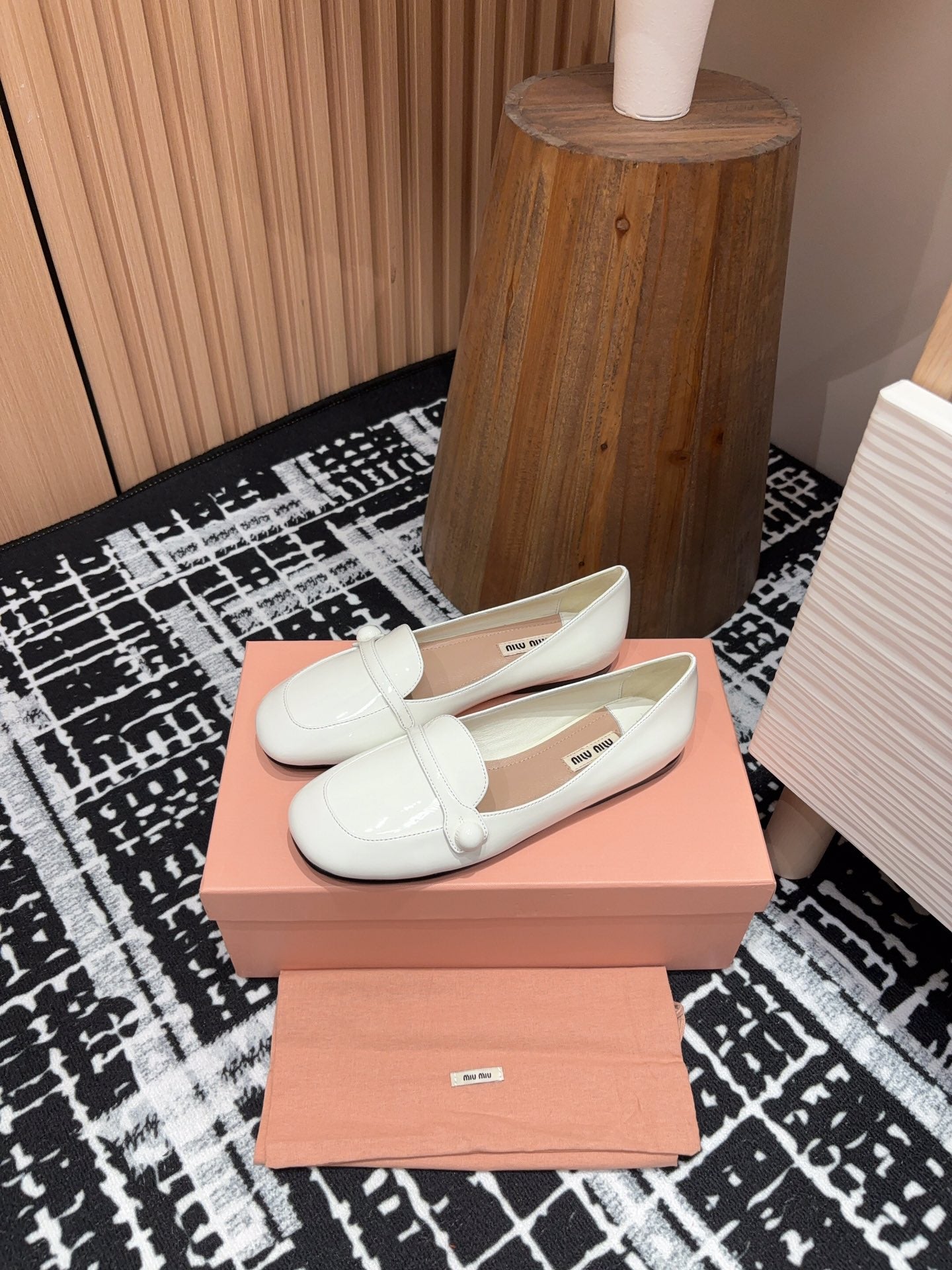 Miu Loafers White Cowhide
