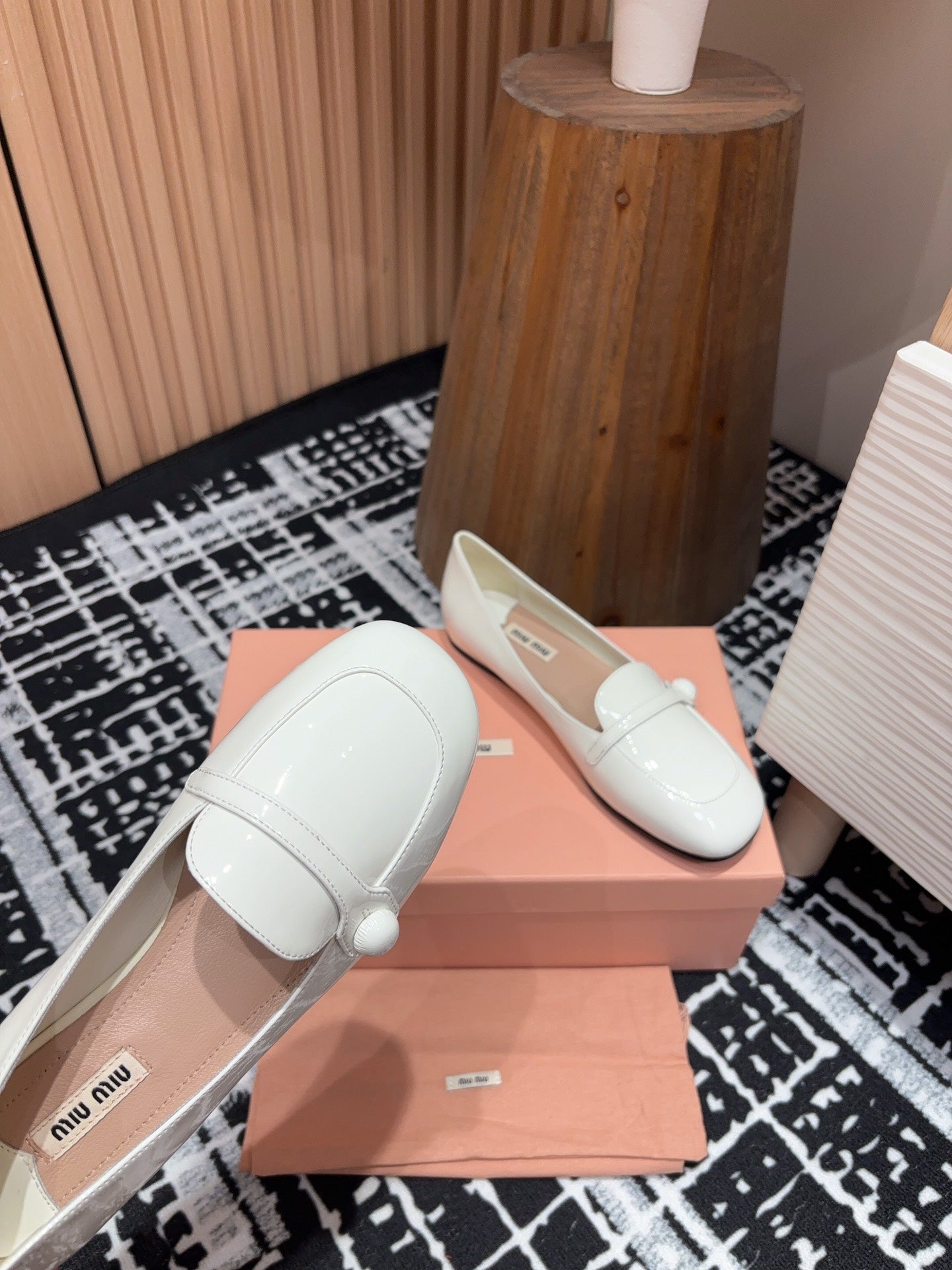 Miu Loafers White Cowhide