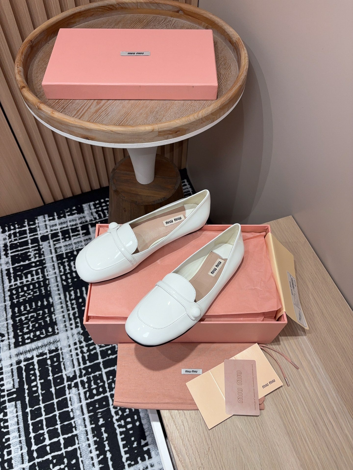 Miu Loafers White Cowhide