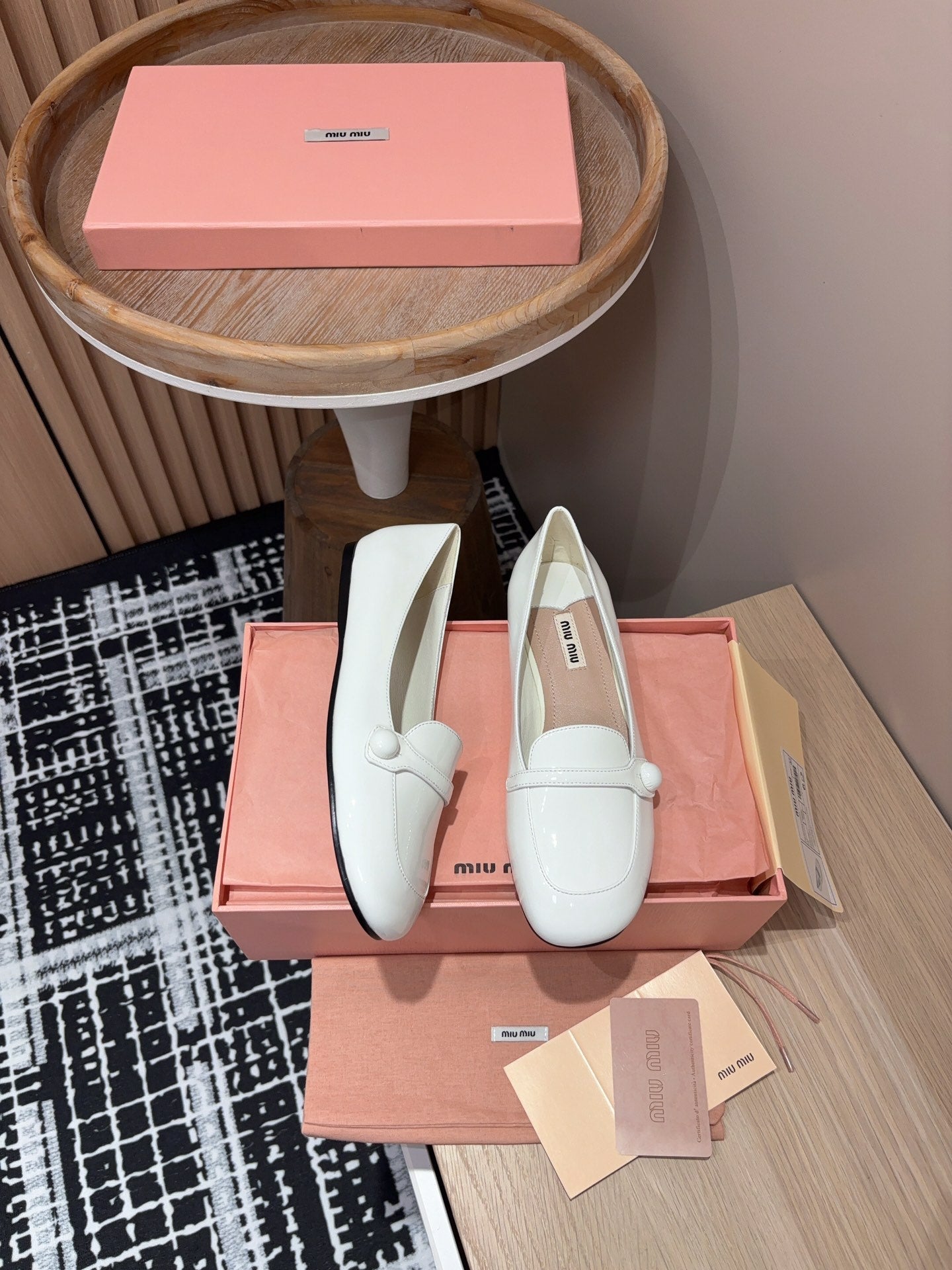 Miu Loafers White Cowhide