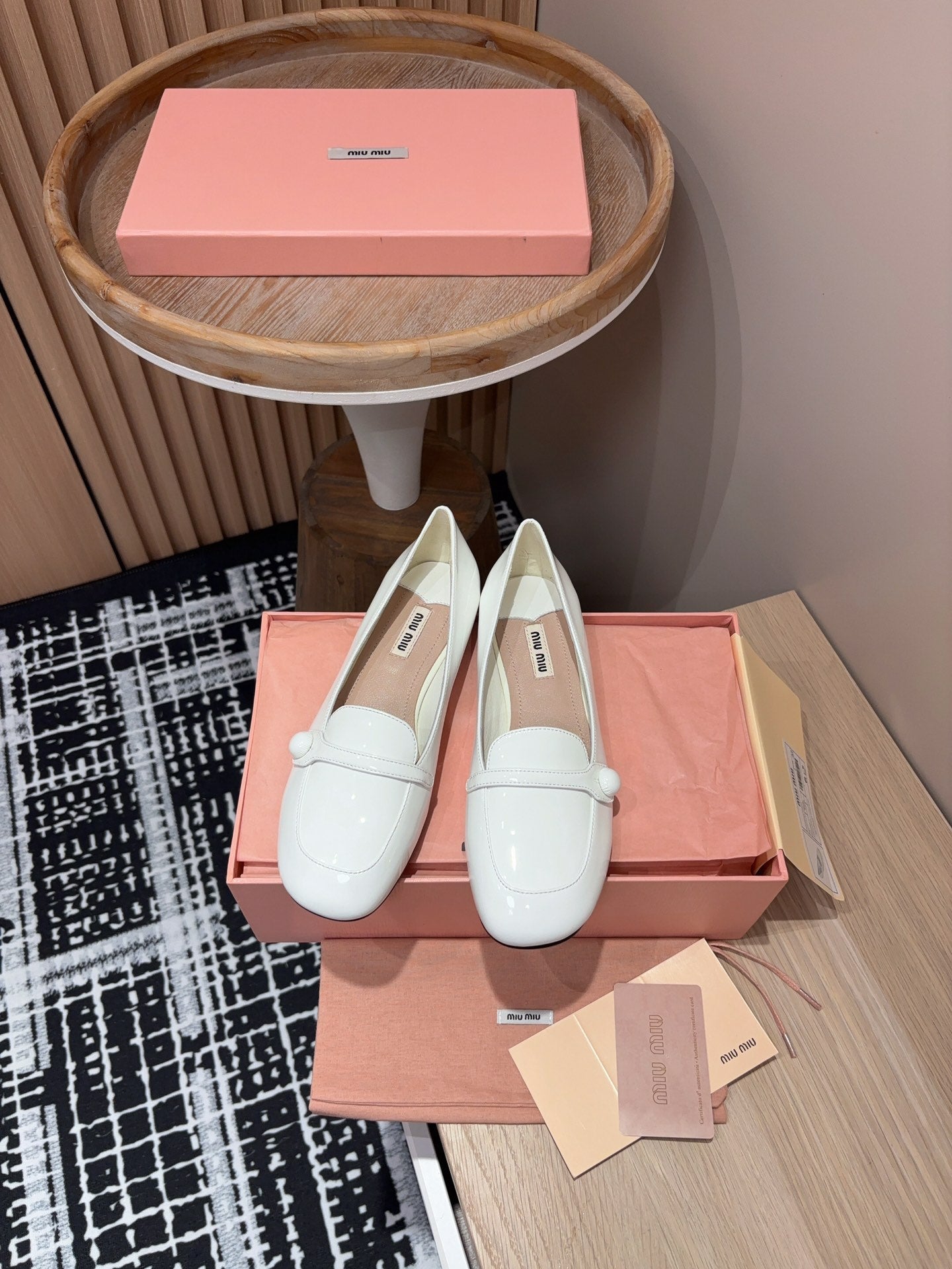 Miu Loafers White Cowhide