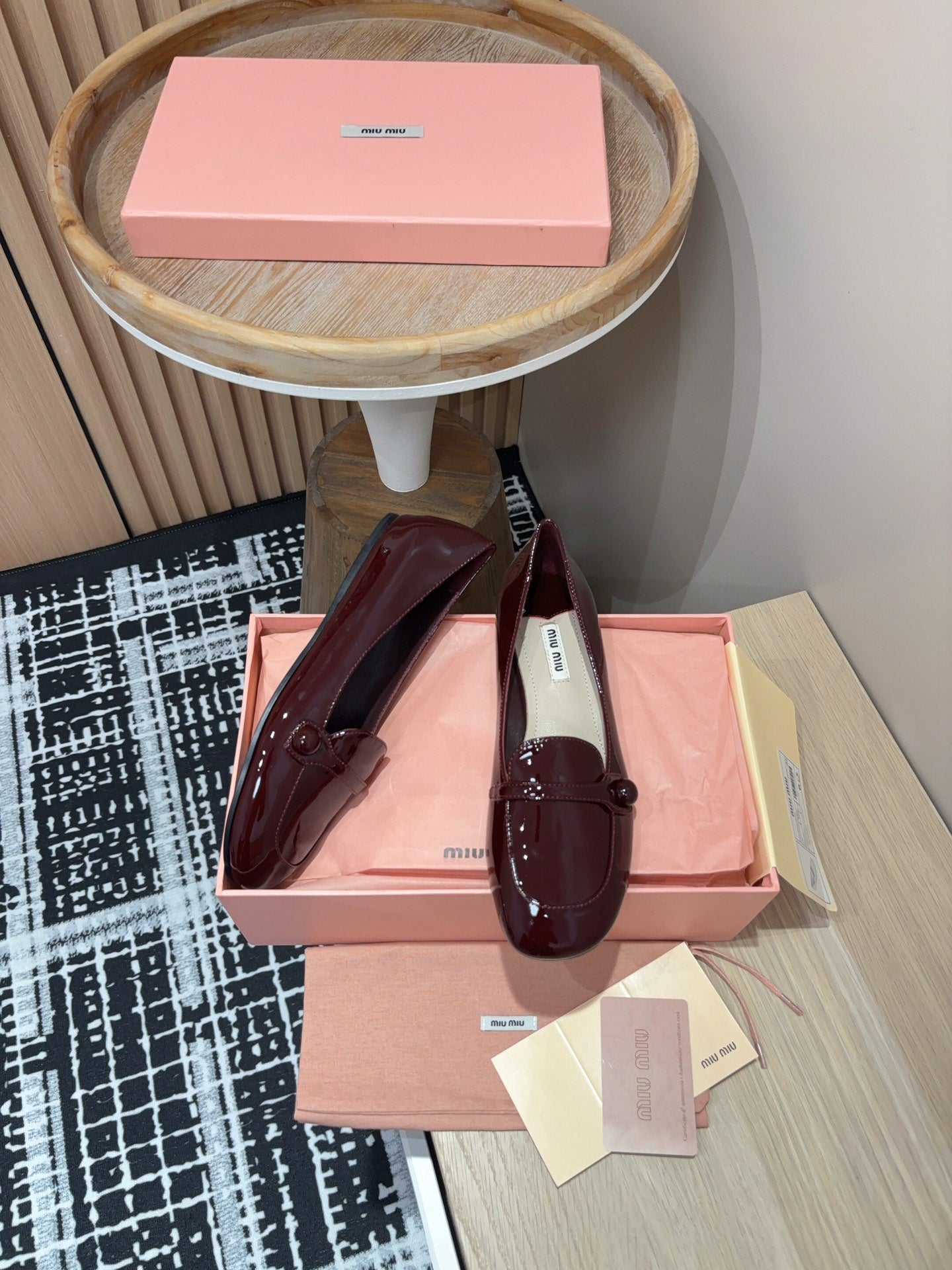 Miu Loafers Dark Red Cowhide