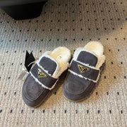 PRA Furry Half-Slipper Dark Gray Suede 478564