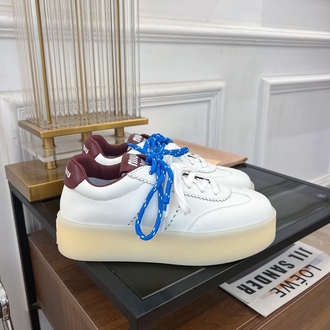Miu Sneakers White Mix Blue Straps Cowhide