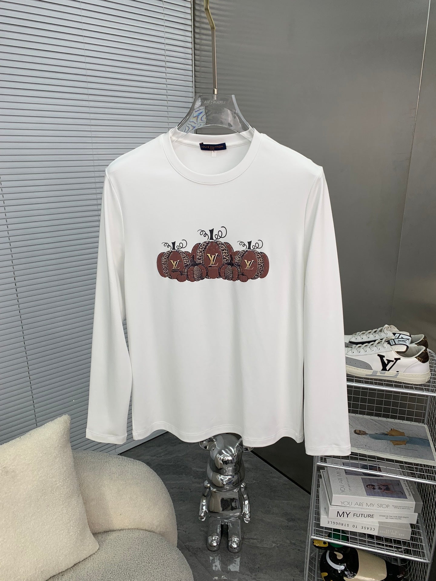 LONG-SLEEVE T-SHIRT BLACK COTTON 239578