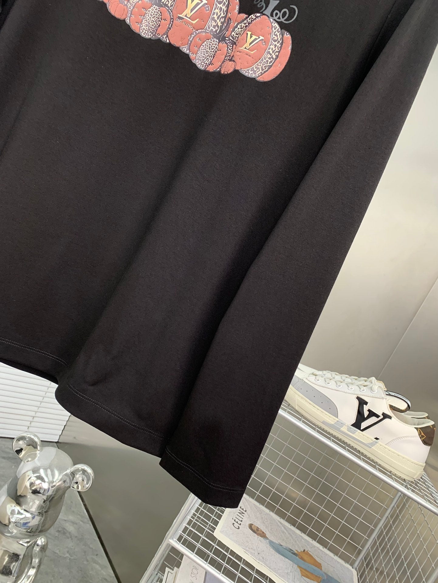LONG-SLEEVE T-SHIRT BLACK COTTON 239578