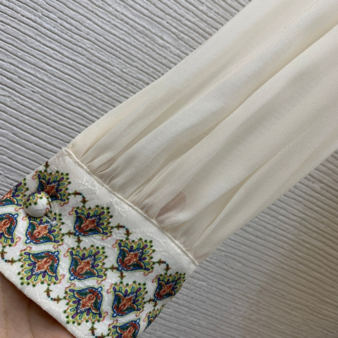 Zimmerman Midi Dress Beige Embroidered with Floral Patterns Cotton 226185