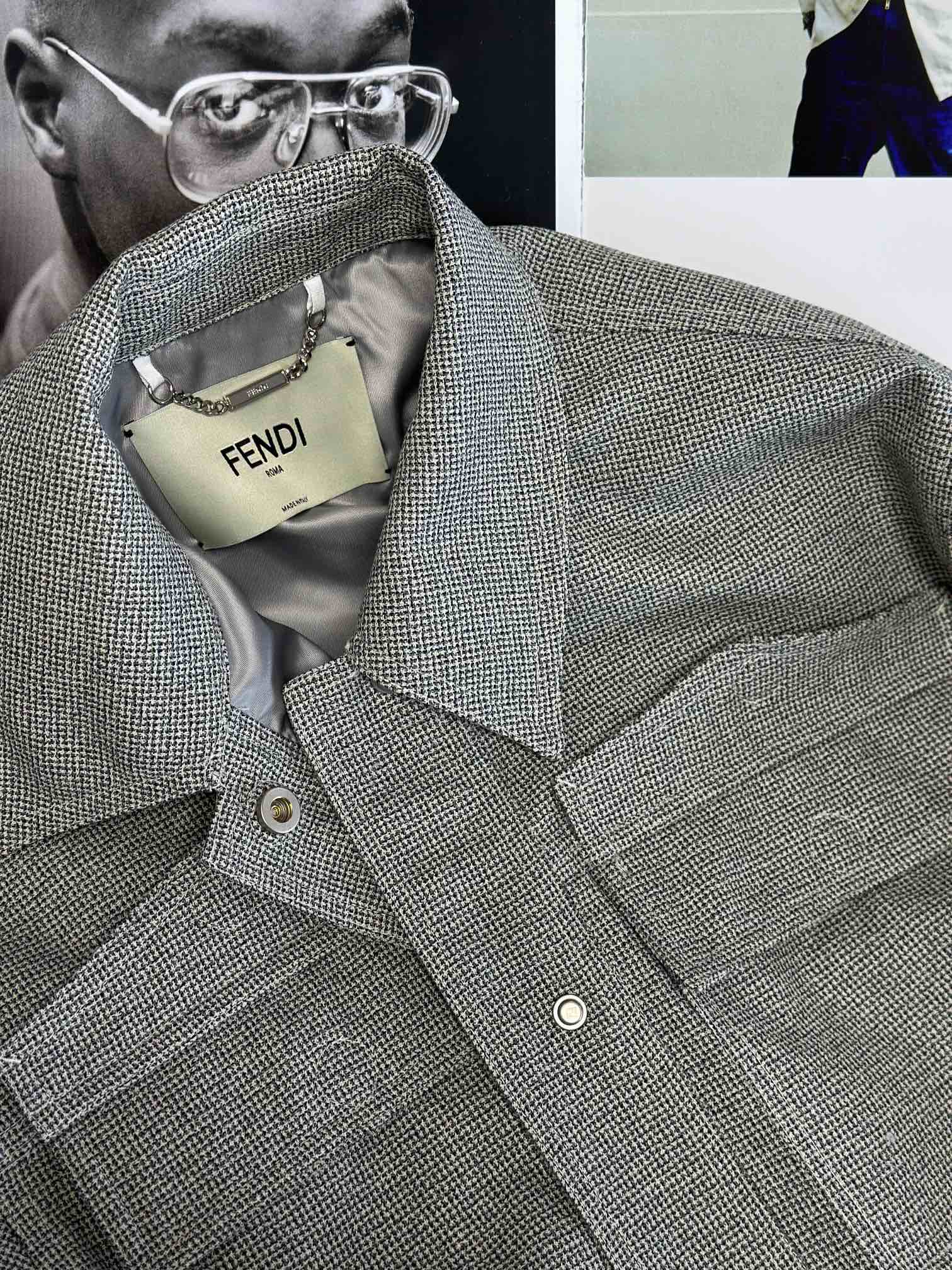 Fendi 25 Jacket Grey Cotton 0031