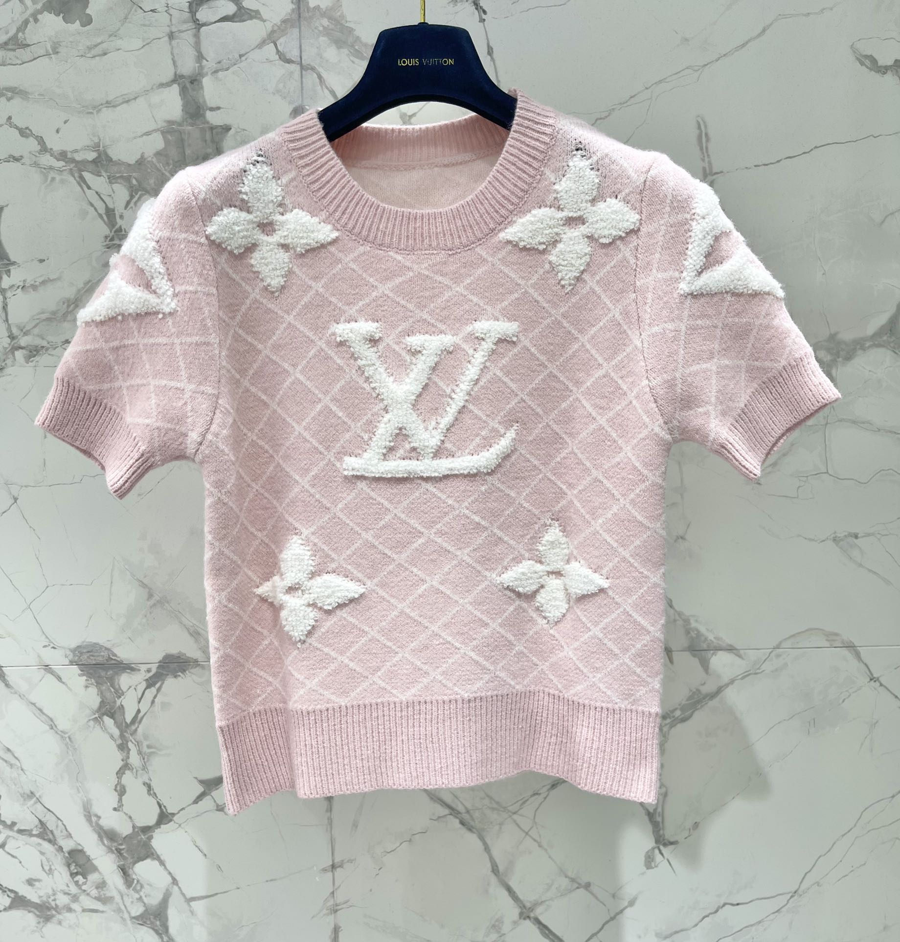 LV Flower T Shirt Pink  Polyamide Wool