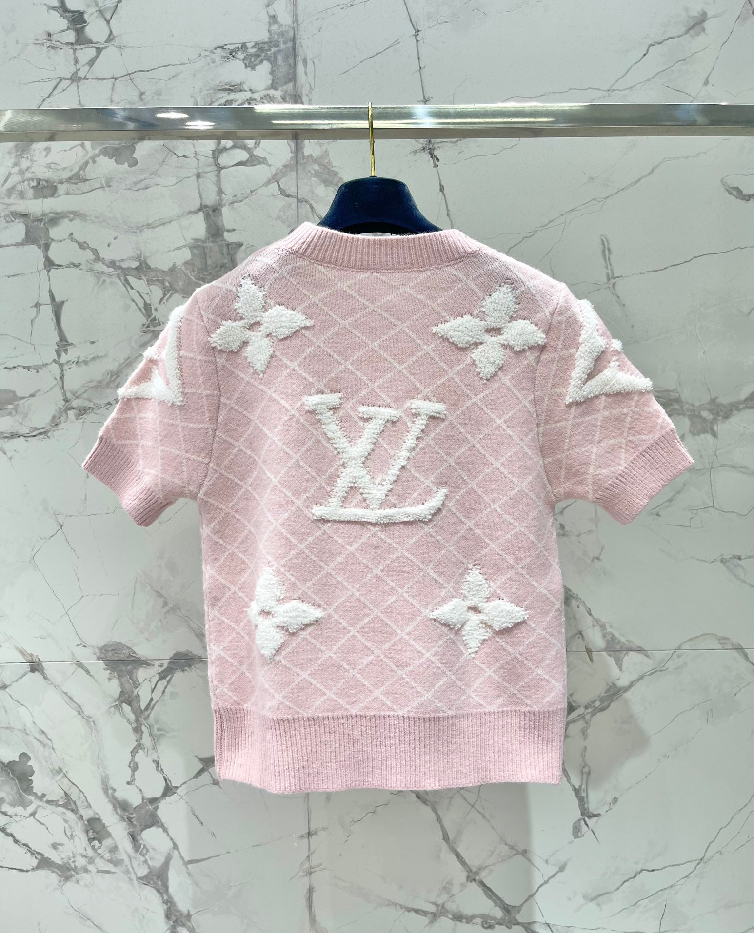 LV Flower T Shirt Pink  Polyamide Wool