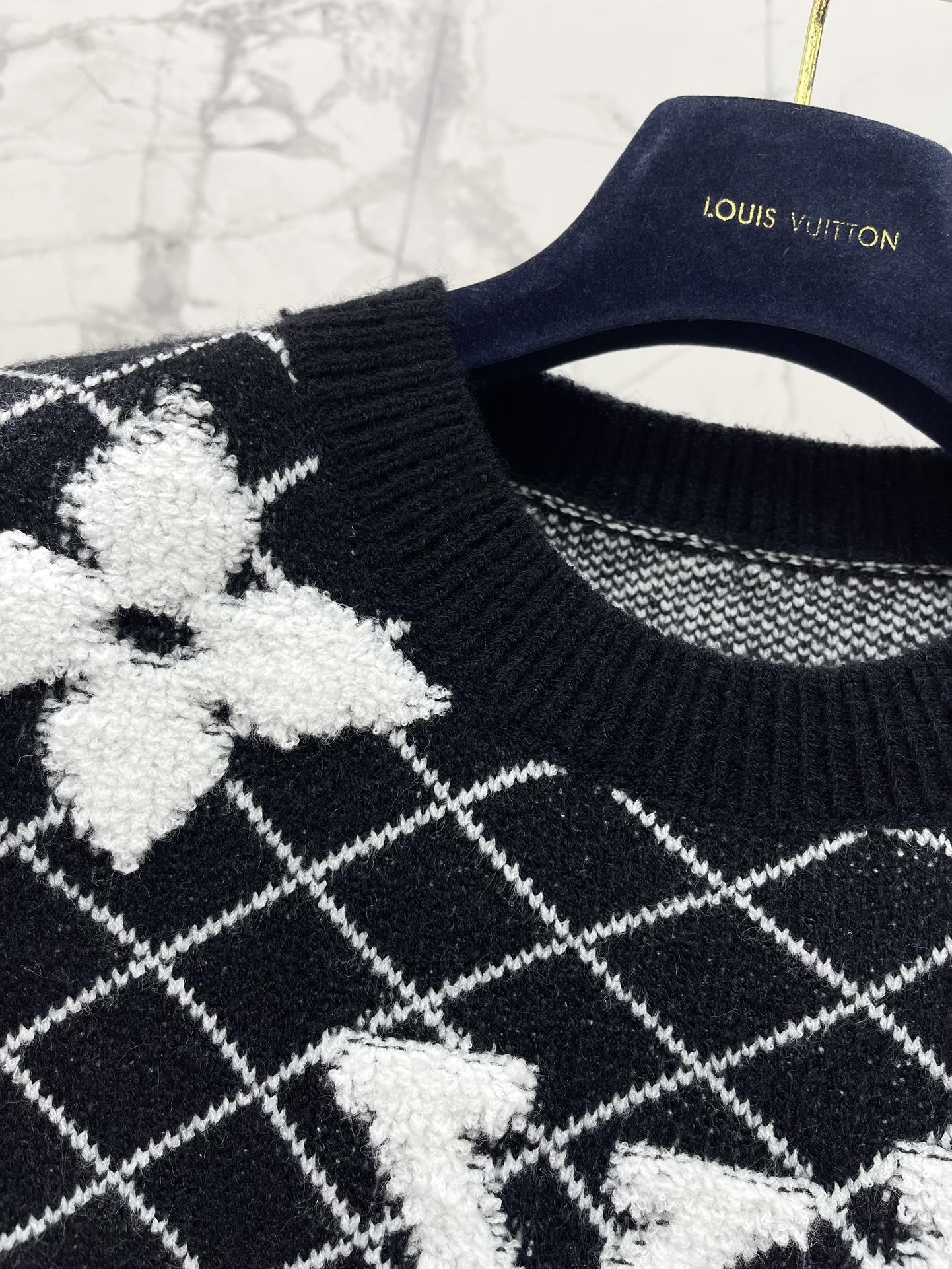 LV Flower T Shirt Black Polyamide Wool