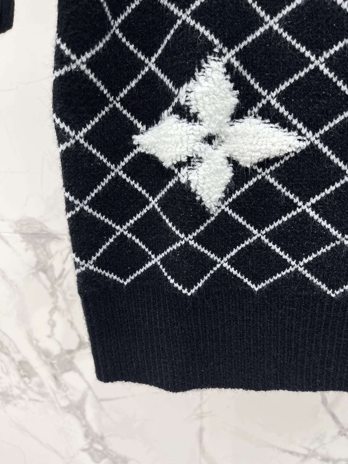 LV Flower T Shirt Black Polyamide Wool