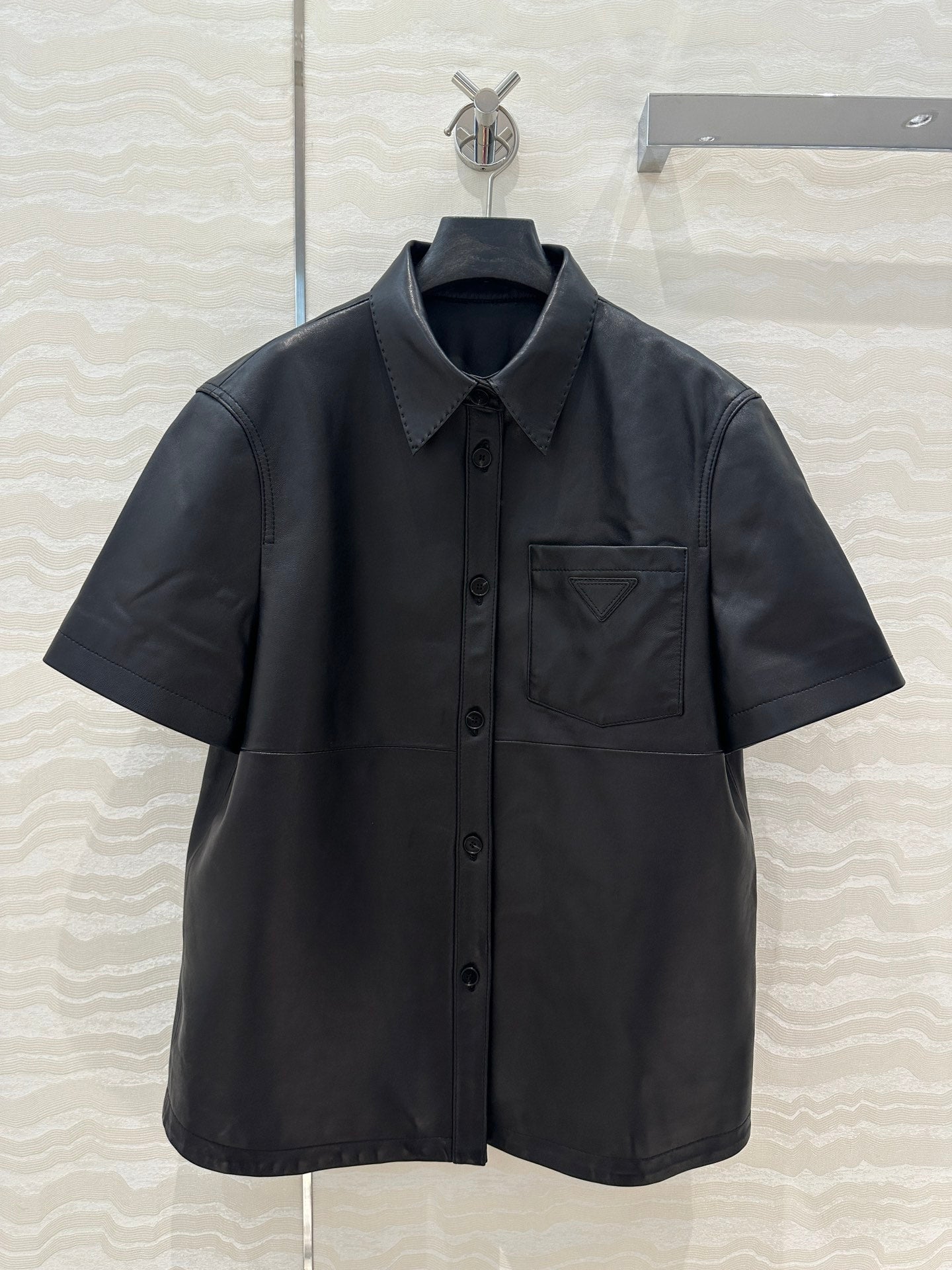 Prada Short-sleeved Jacket Black Lambskin