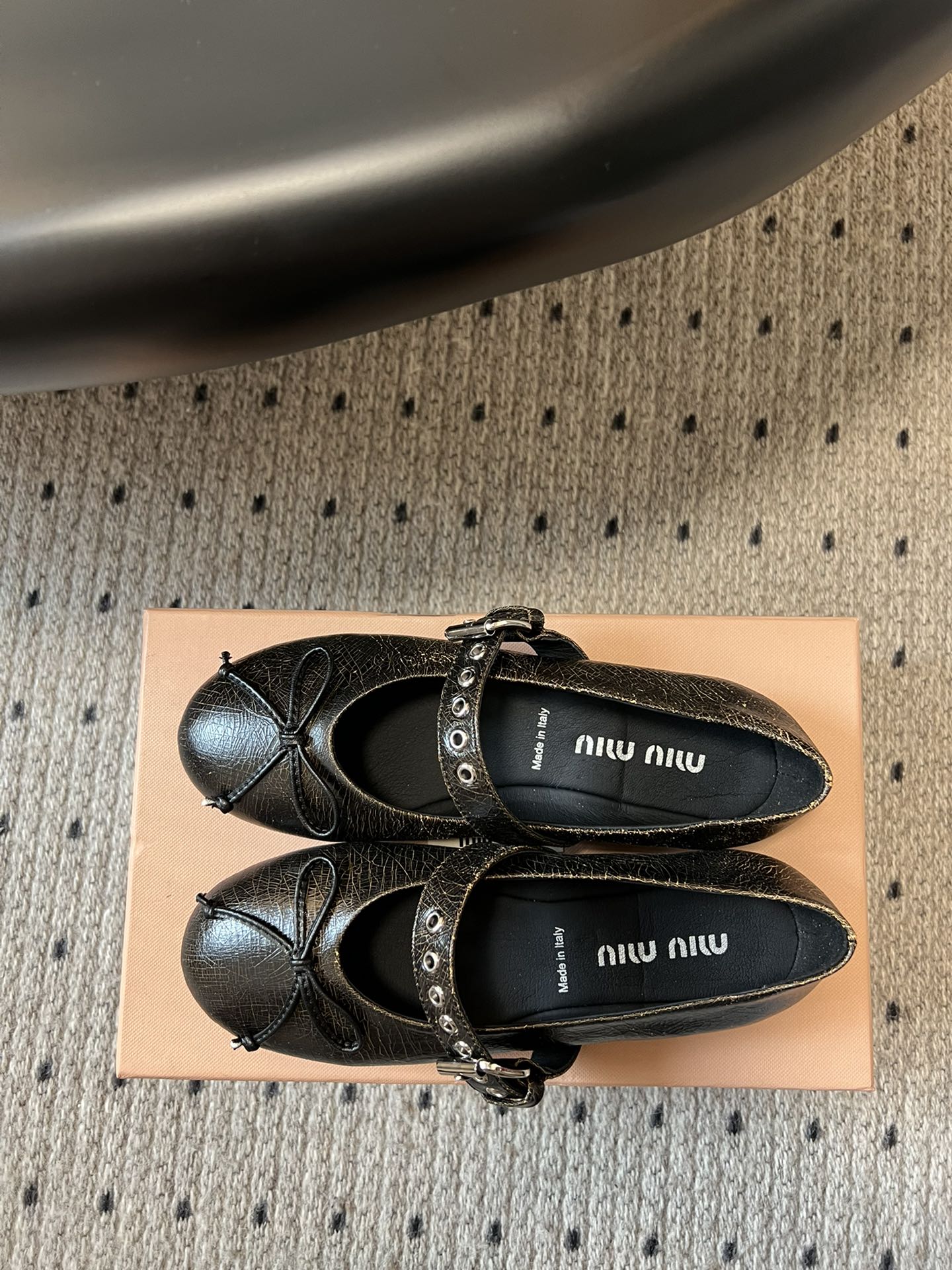 Miu Ballet Flat Black Sheepskin 235750