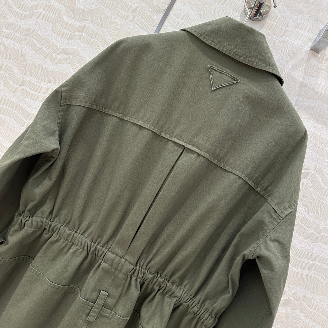 Prada 25 Jacket Windbreaker khaki Green Cotton