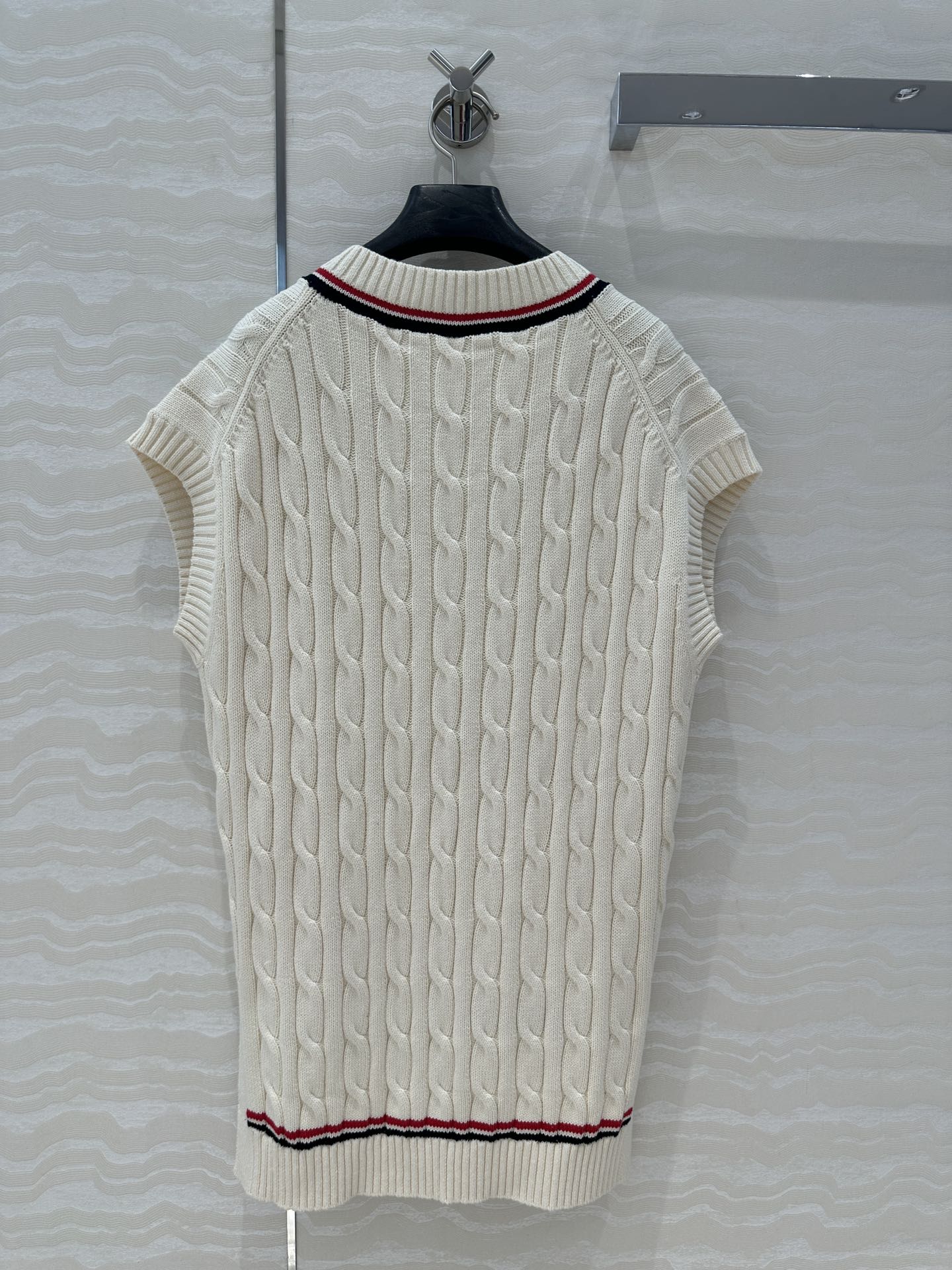CD Knitted Vest White Cotton