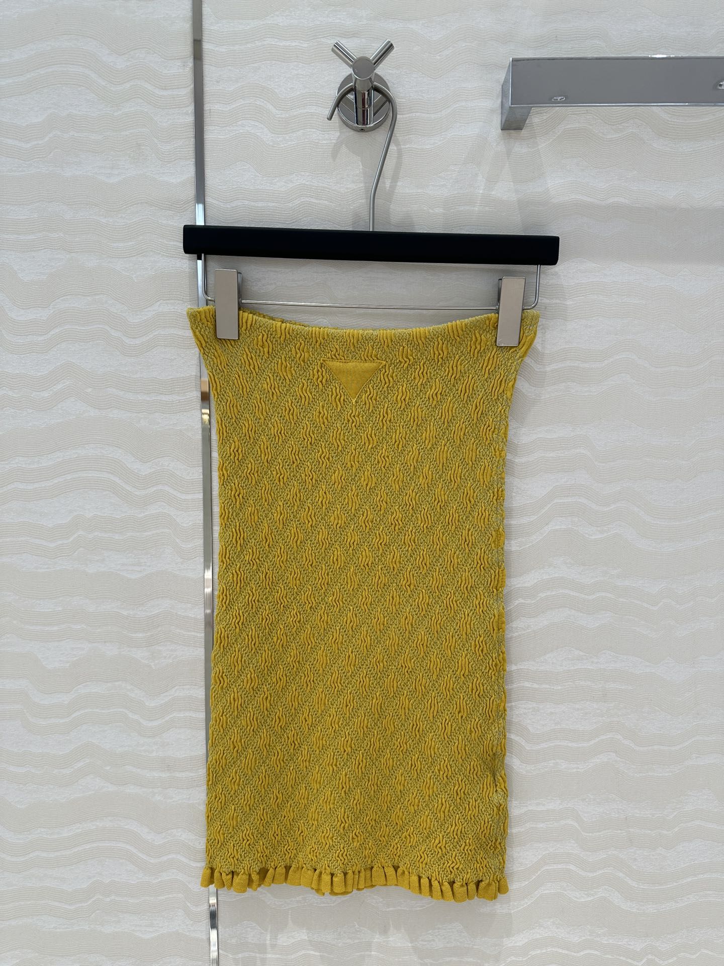 Prada Long Skirt Yellow Cotton Poliamide