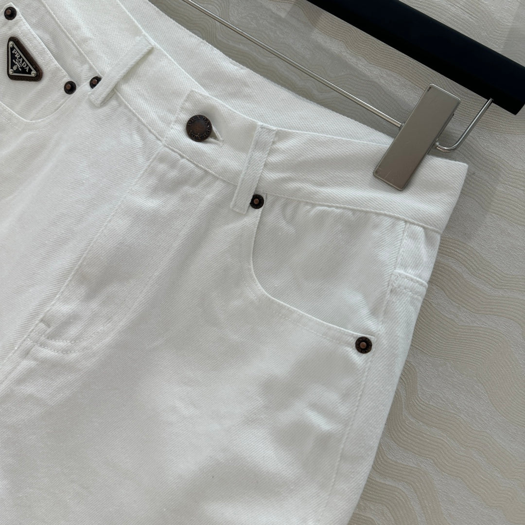 Prada Denim Short White cotton