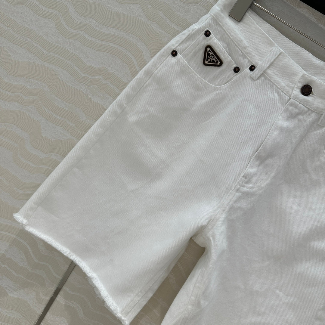 Prada Denim Short White cotton
