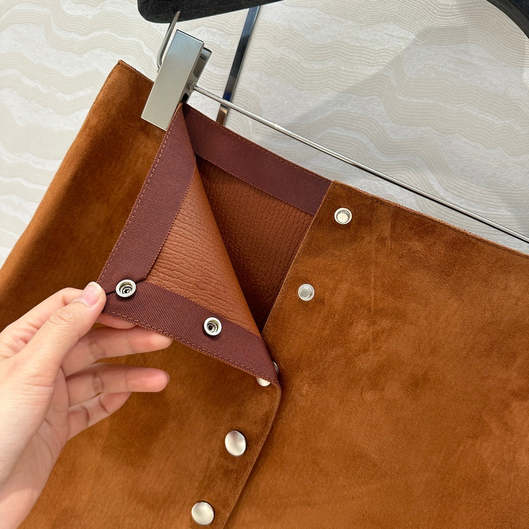 Prada Skirt Brown Lambskin