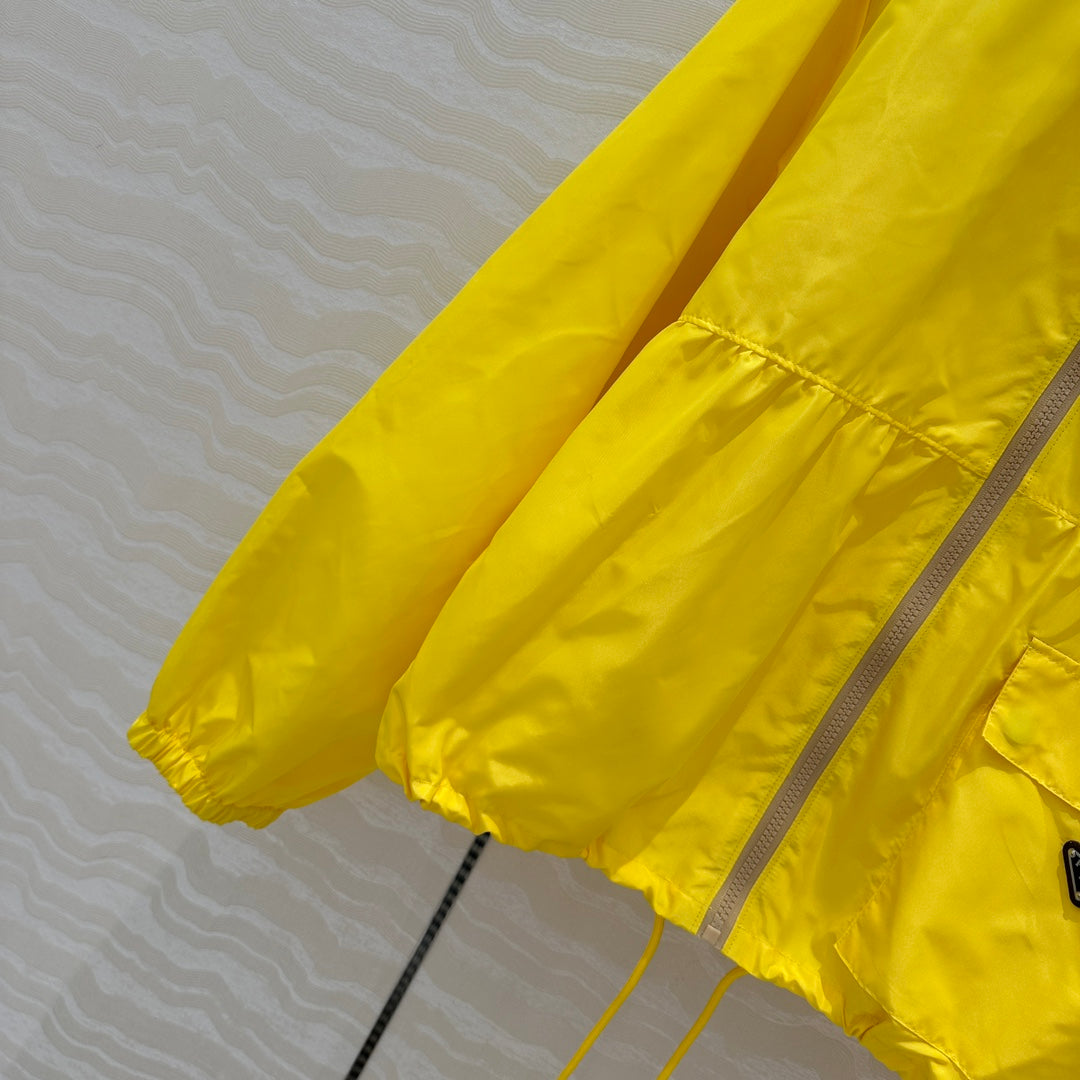 Prada Zipper Jacket Yellow Polyester