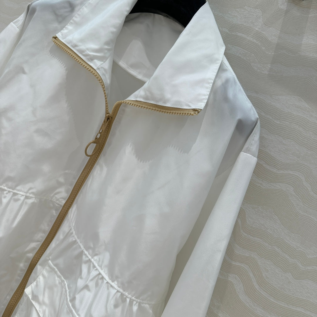 Prada Zipper Jacket White Polyester