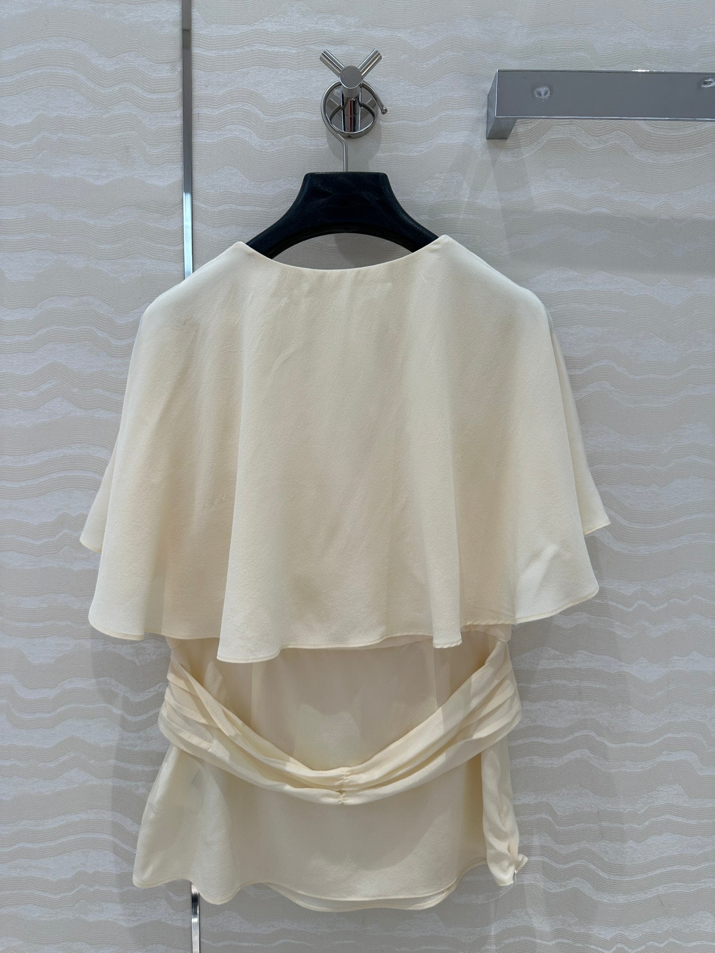 Prada Lace Sleeve Shirt Beige Polyester