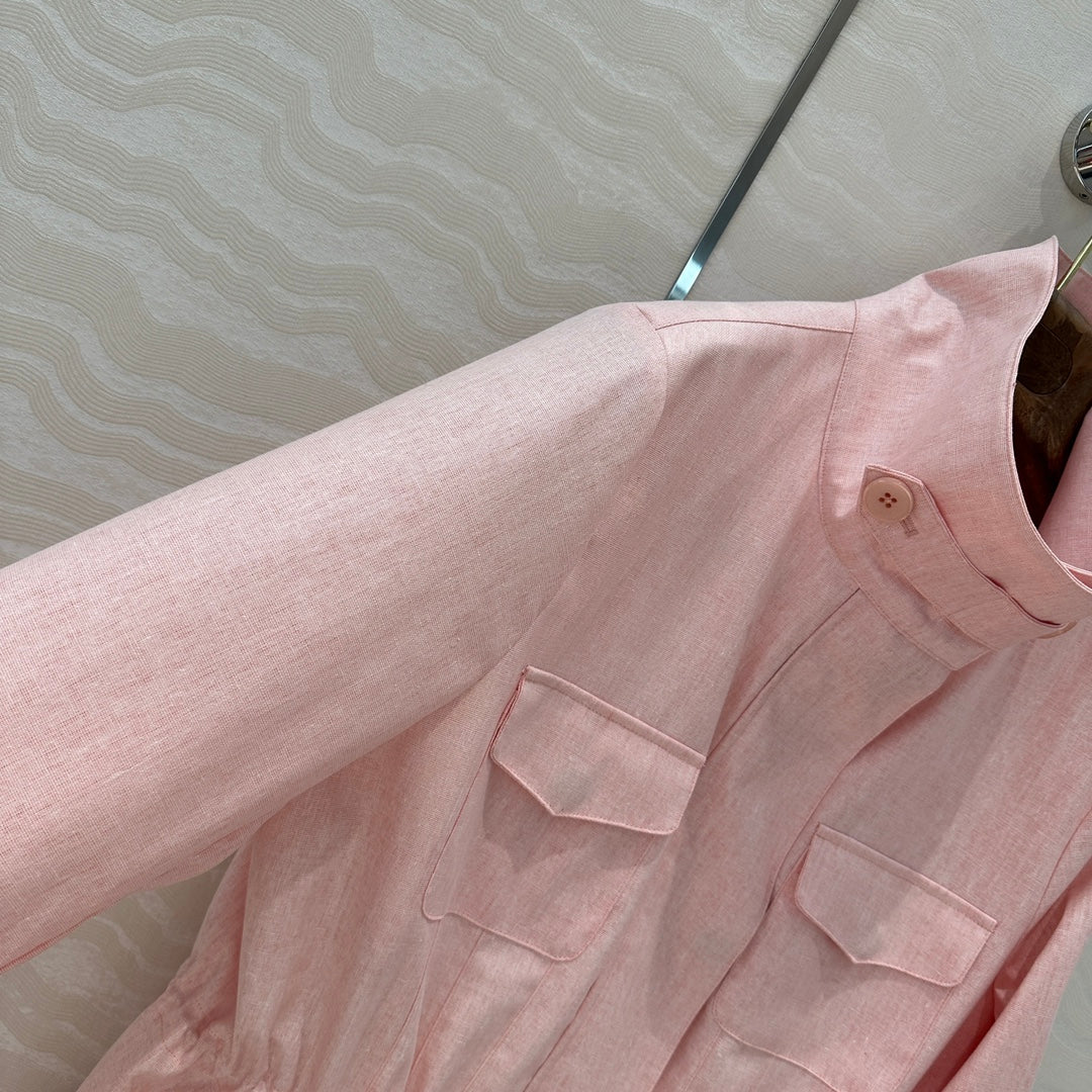LP 25 Stand-up Collar Jacket Pink Linen 265162