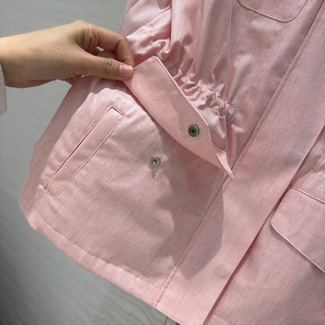 LP 25 Stand-up Collar Jacket Pink Linen 265162