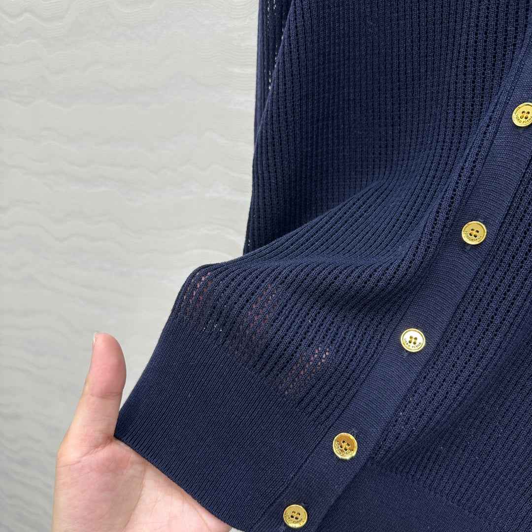 LP 25 V-neck Cardigan Blue Cotton 265181