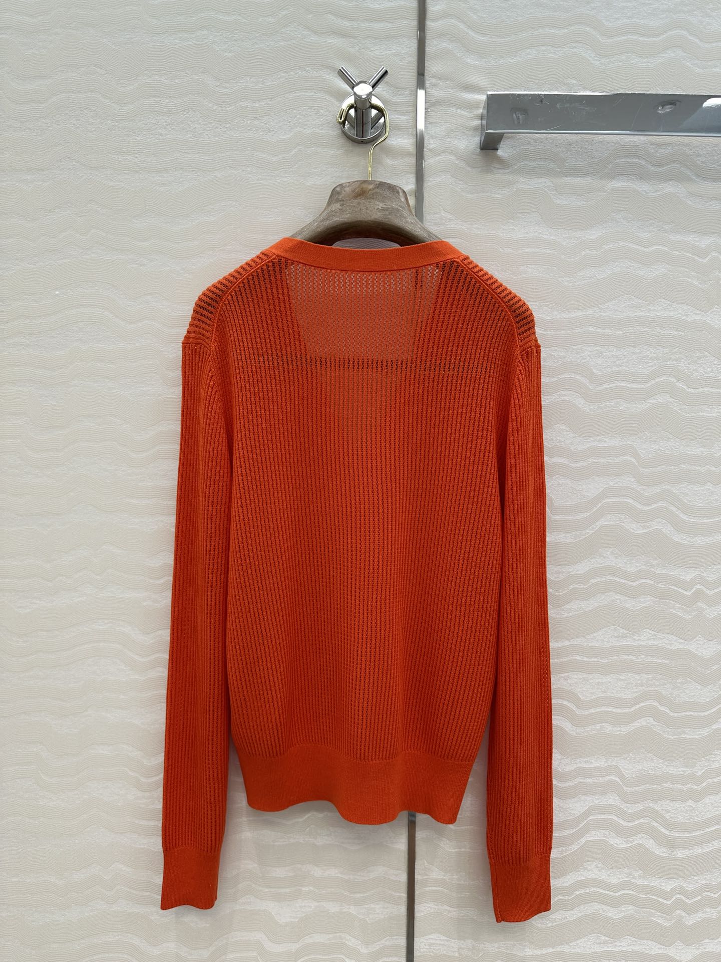 LP 25 V-neck Cardigan Burnt Orange Cotton 265179