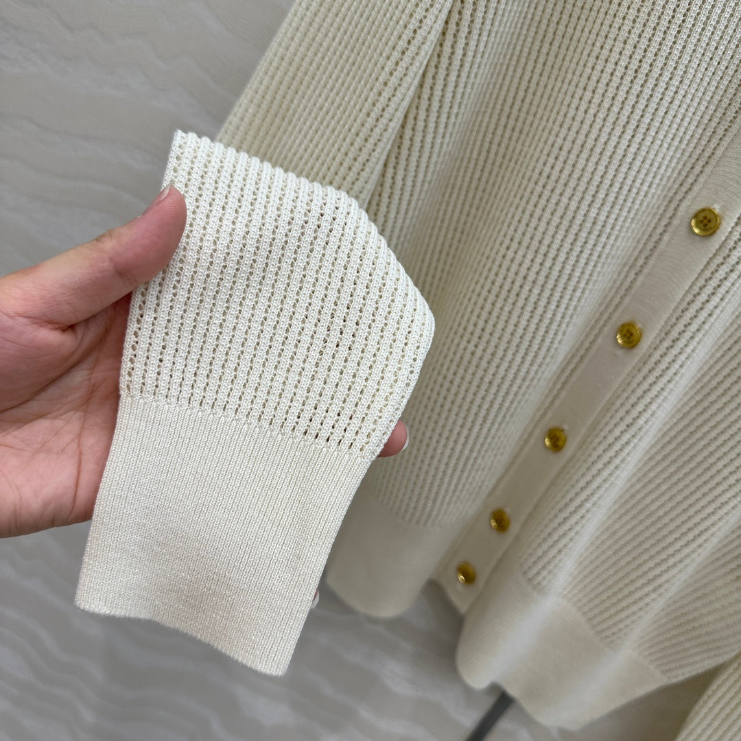 LP 25 V-neck Cardigan Cream Cotton 265177