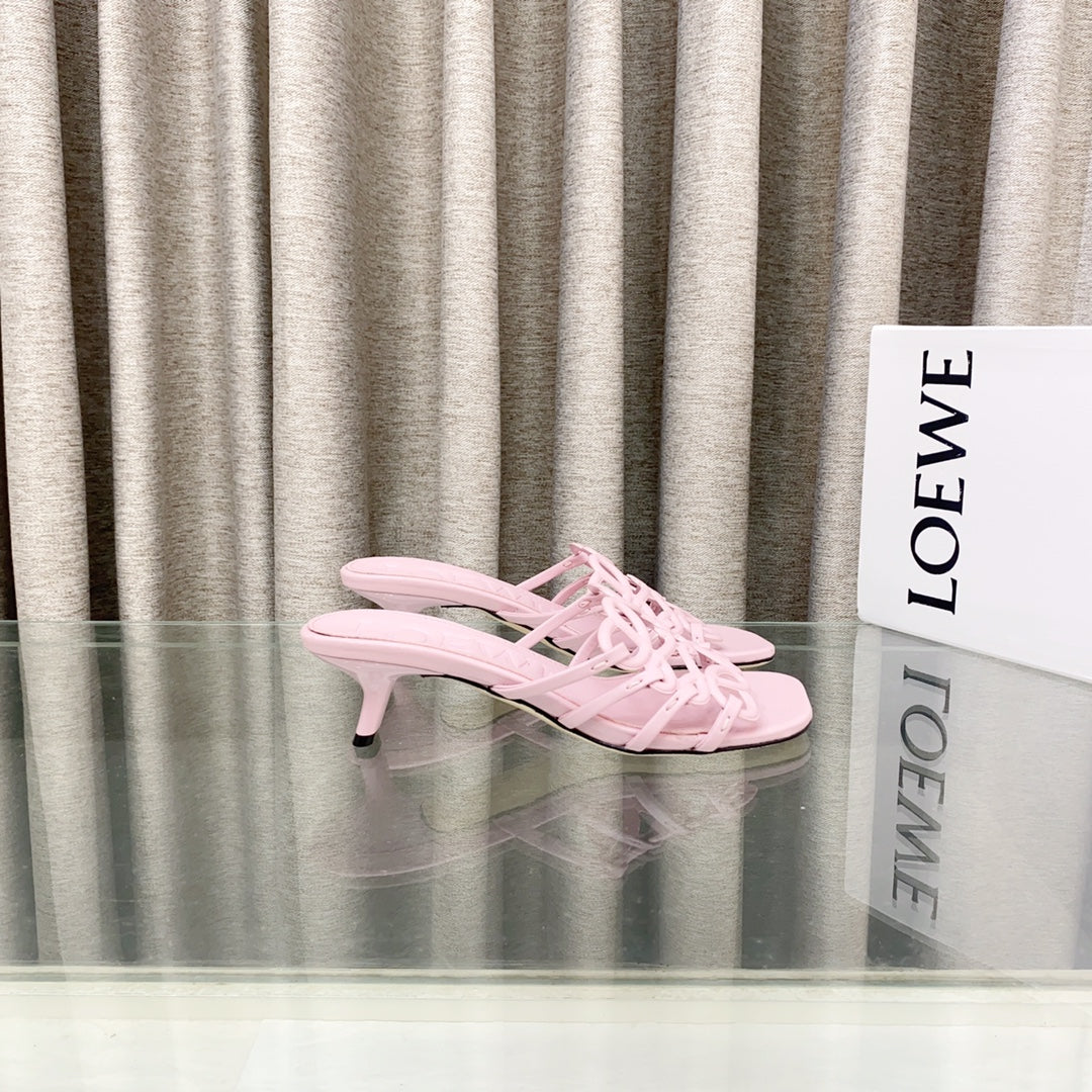 Loewe 25 Petal Anagram Slide 45mm Pink Sheepskin