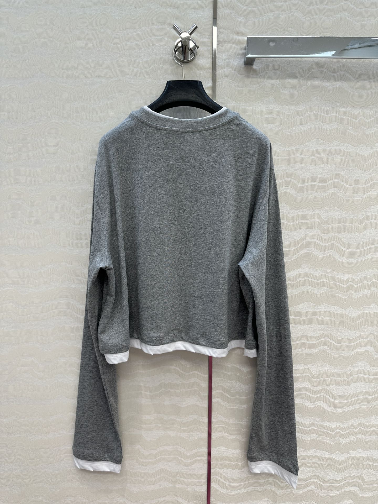 Prada Long-sleeved T-shirt Gray Cotton