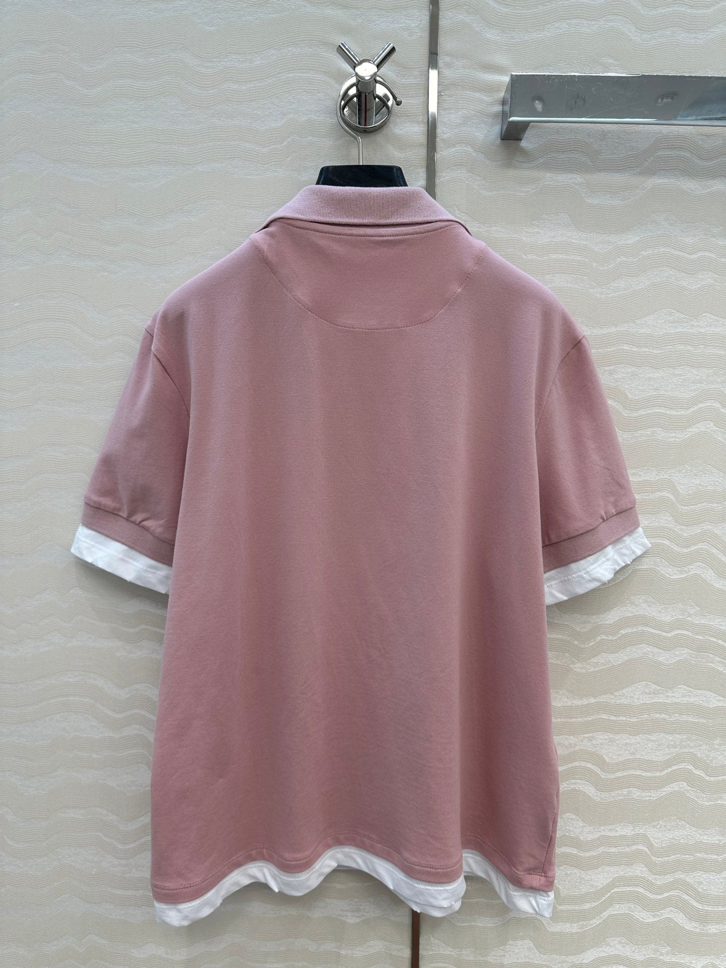 Prada Two-piece Polo Collar Pink mix White Cotton