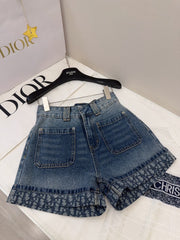 CD Rolled Denim Short Blue cotton