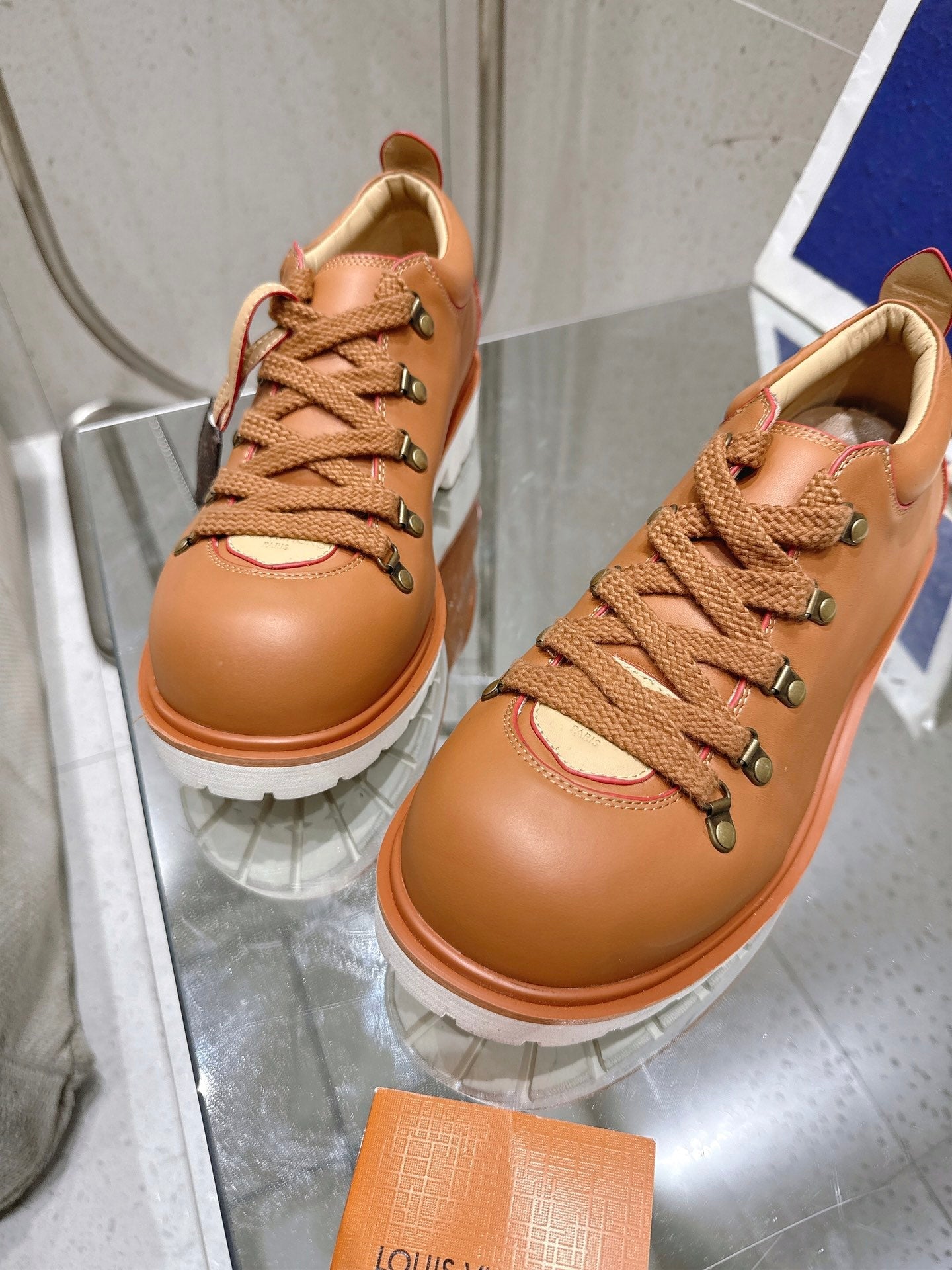 LV Pharrell and Nigo Hiking Shoes Brown Sheepskin 383744