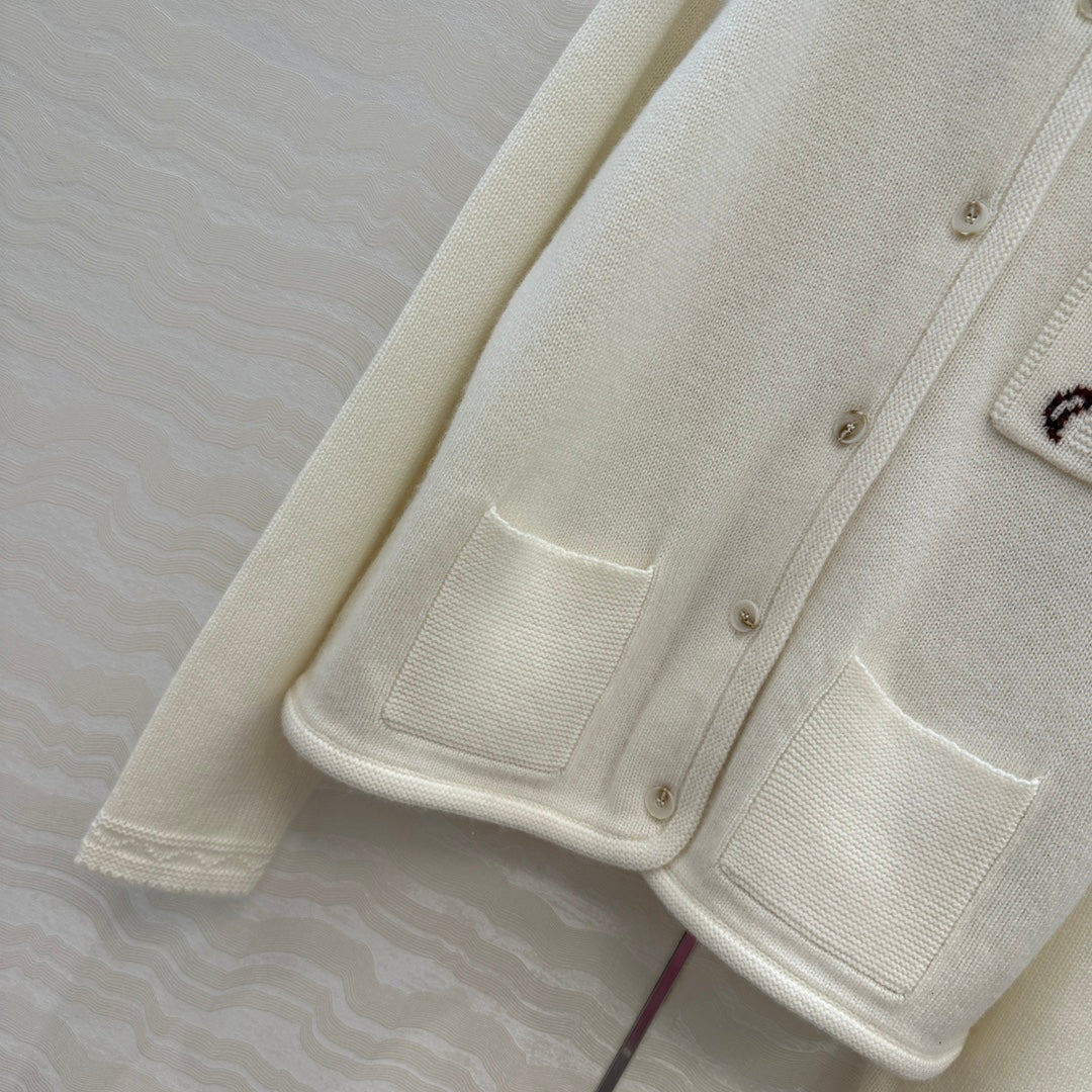 LP 25 Cardigan White Cashmere 291831