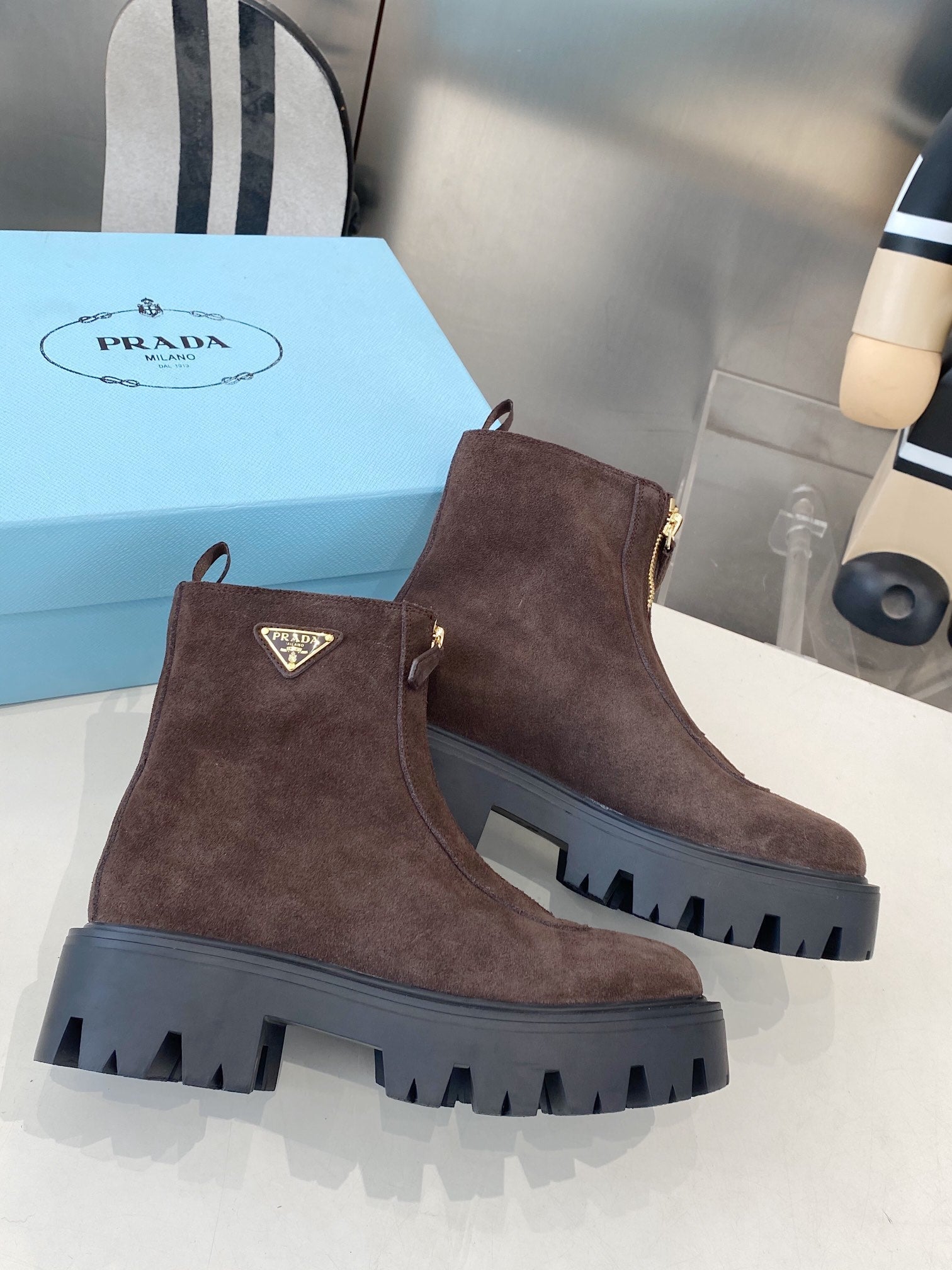 PRA classic slip-on boots dark chocolate suede 479021