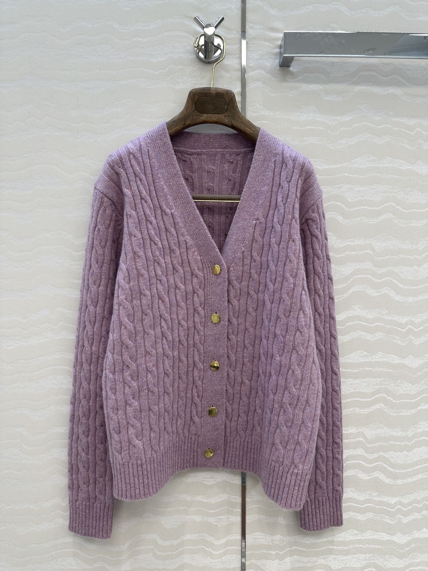 LP 25 V-neck Purple Wool 305054