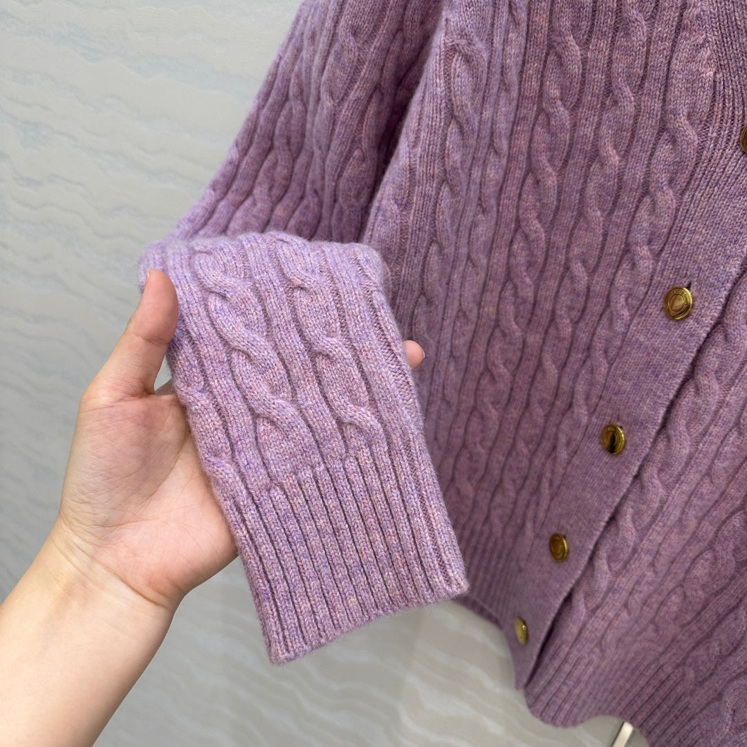 LP 25 V-neck Purple Wool 305054