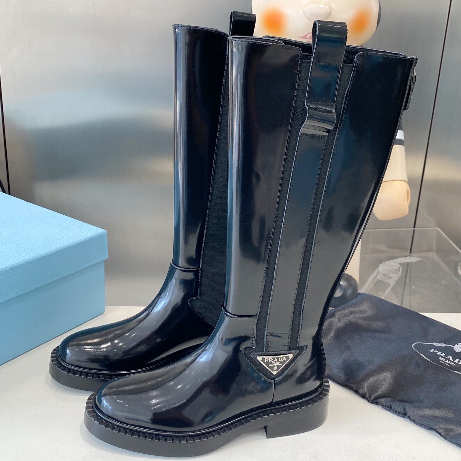 PRA high boots black patent leather 479031