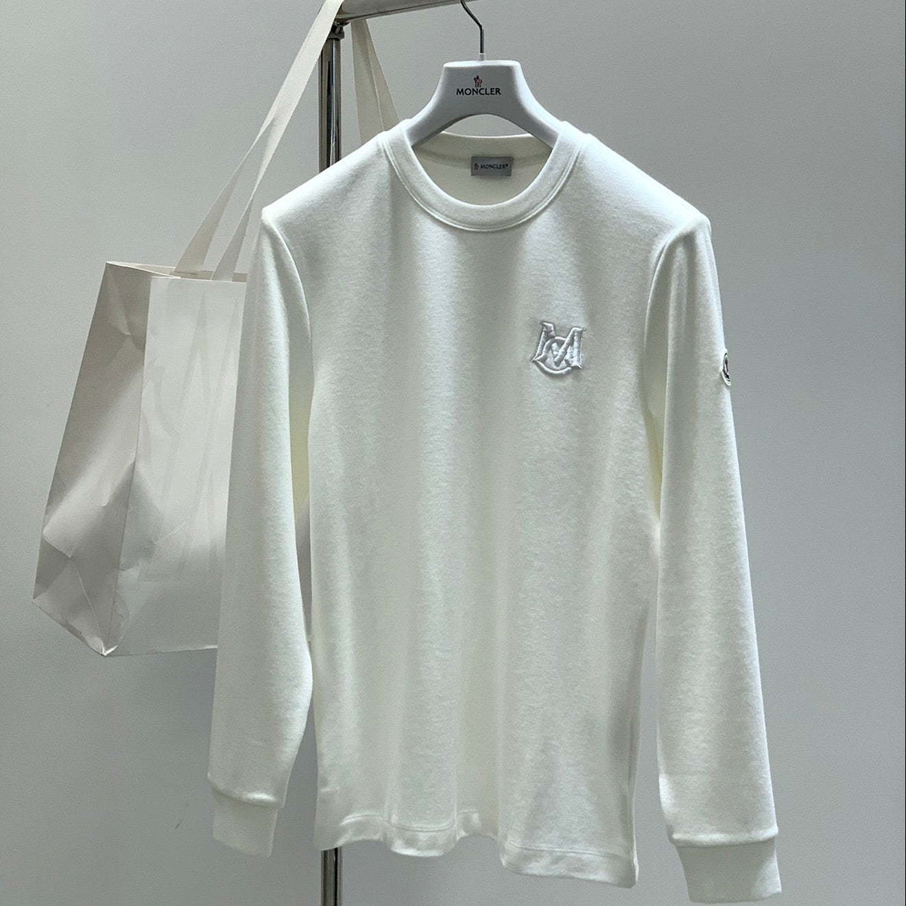 MC 2025 Long-sleeved T-shirt White Cotton