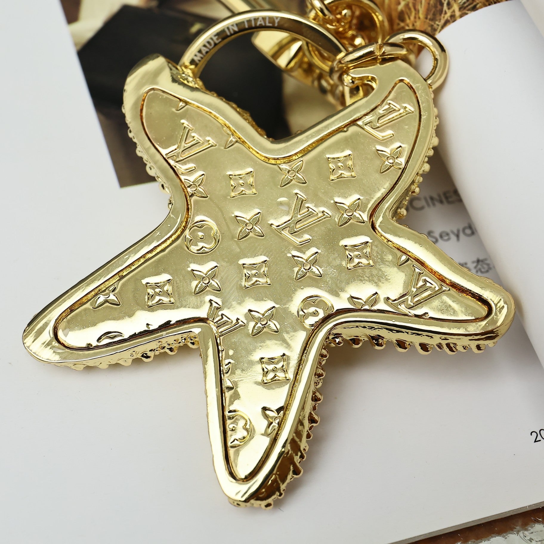 LV Gold Starfish Charm and Keychain