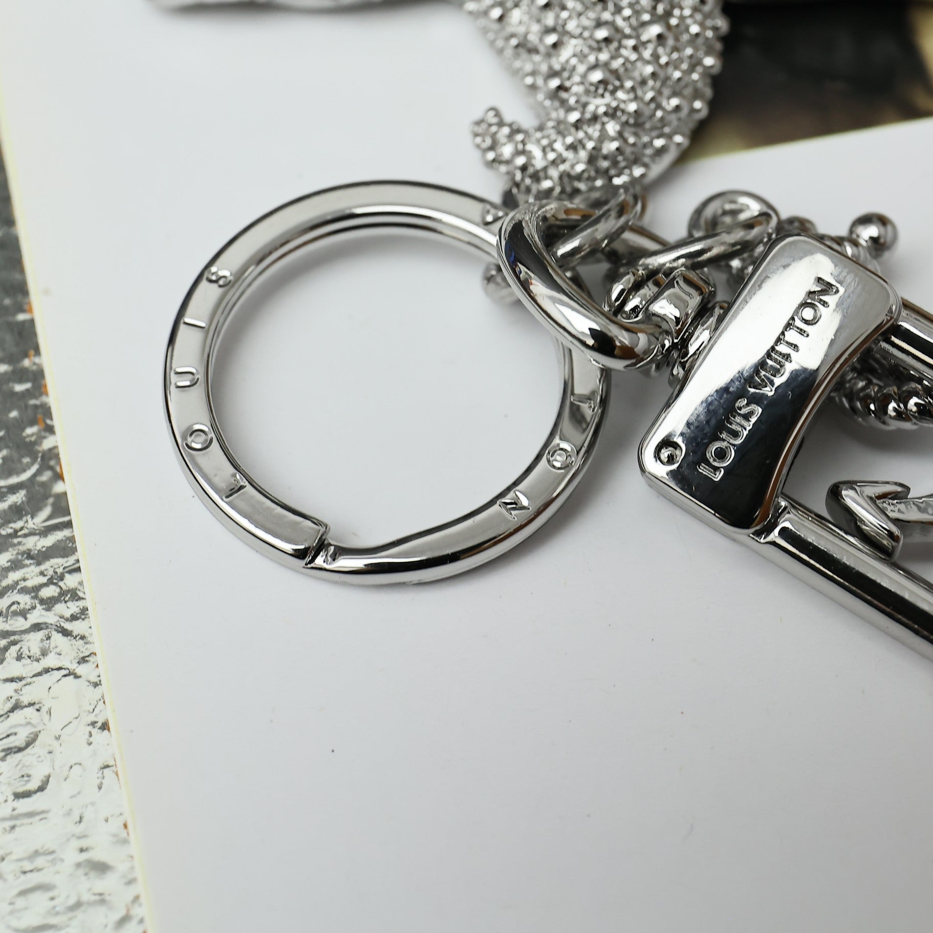 LV Silver Starfish Charm and Keychain