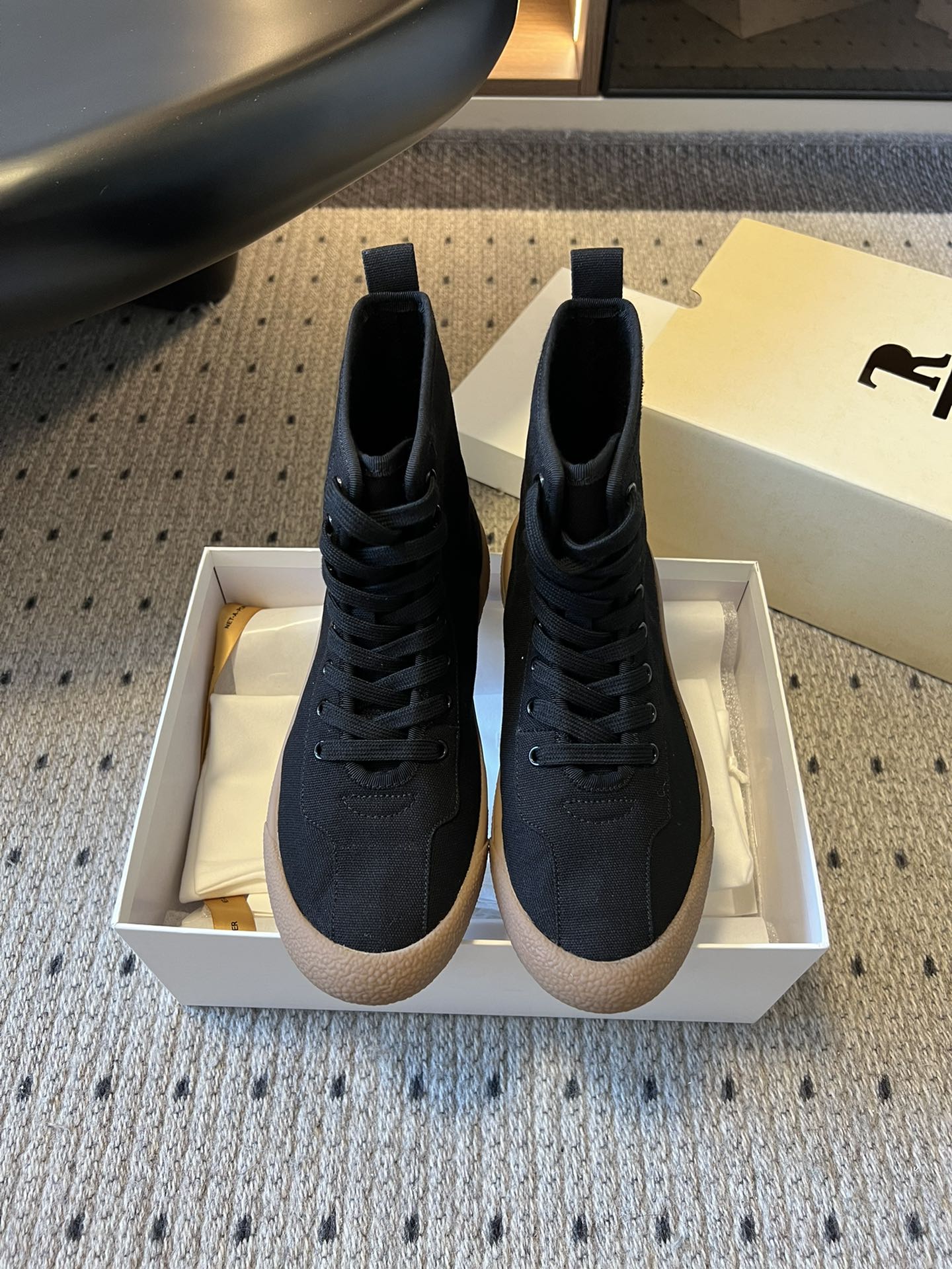 The Row 2025 High Sneaker Black Canvas 561613