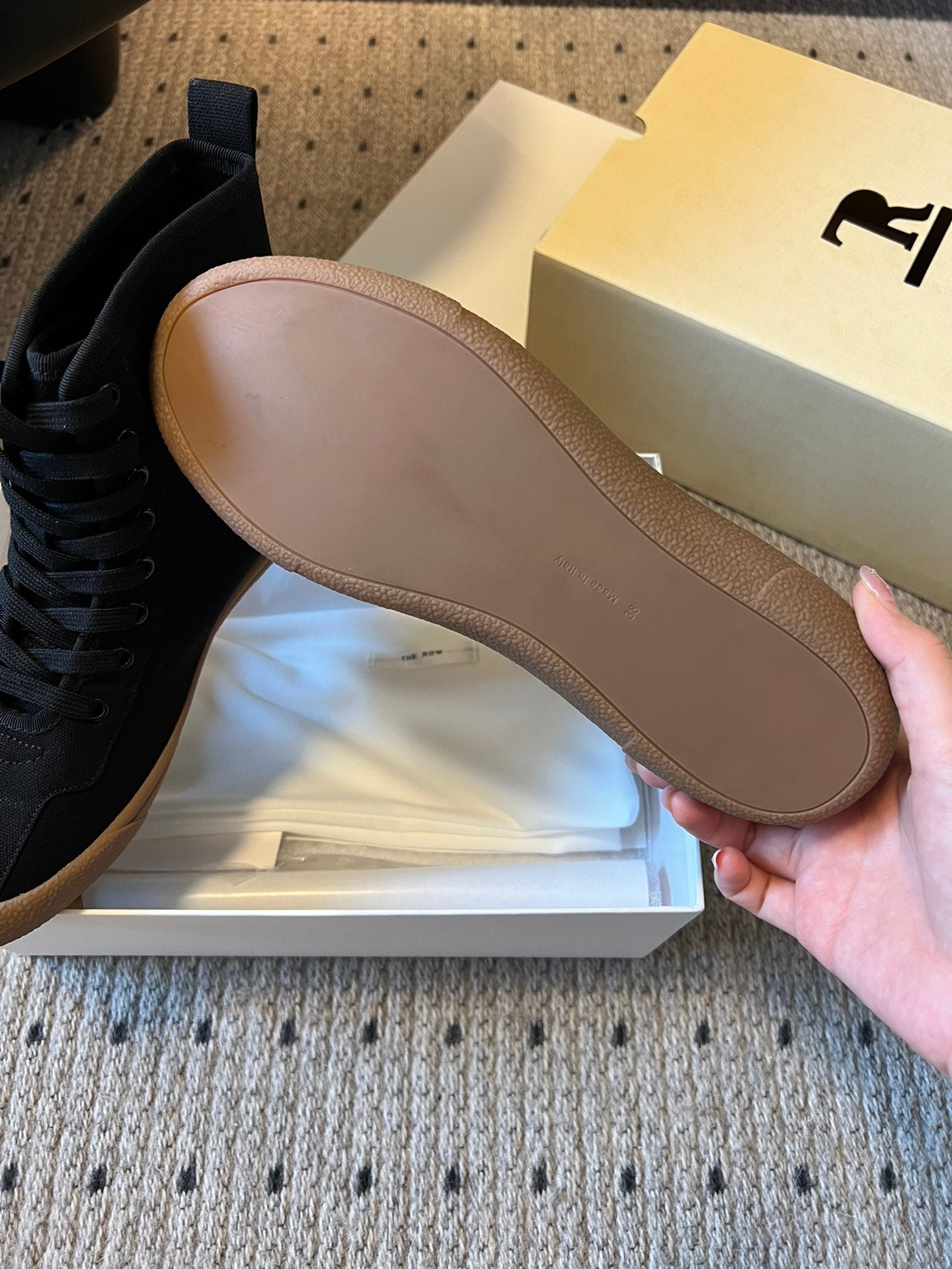 The Row 2025 High Sneaker Black Canvas 561613