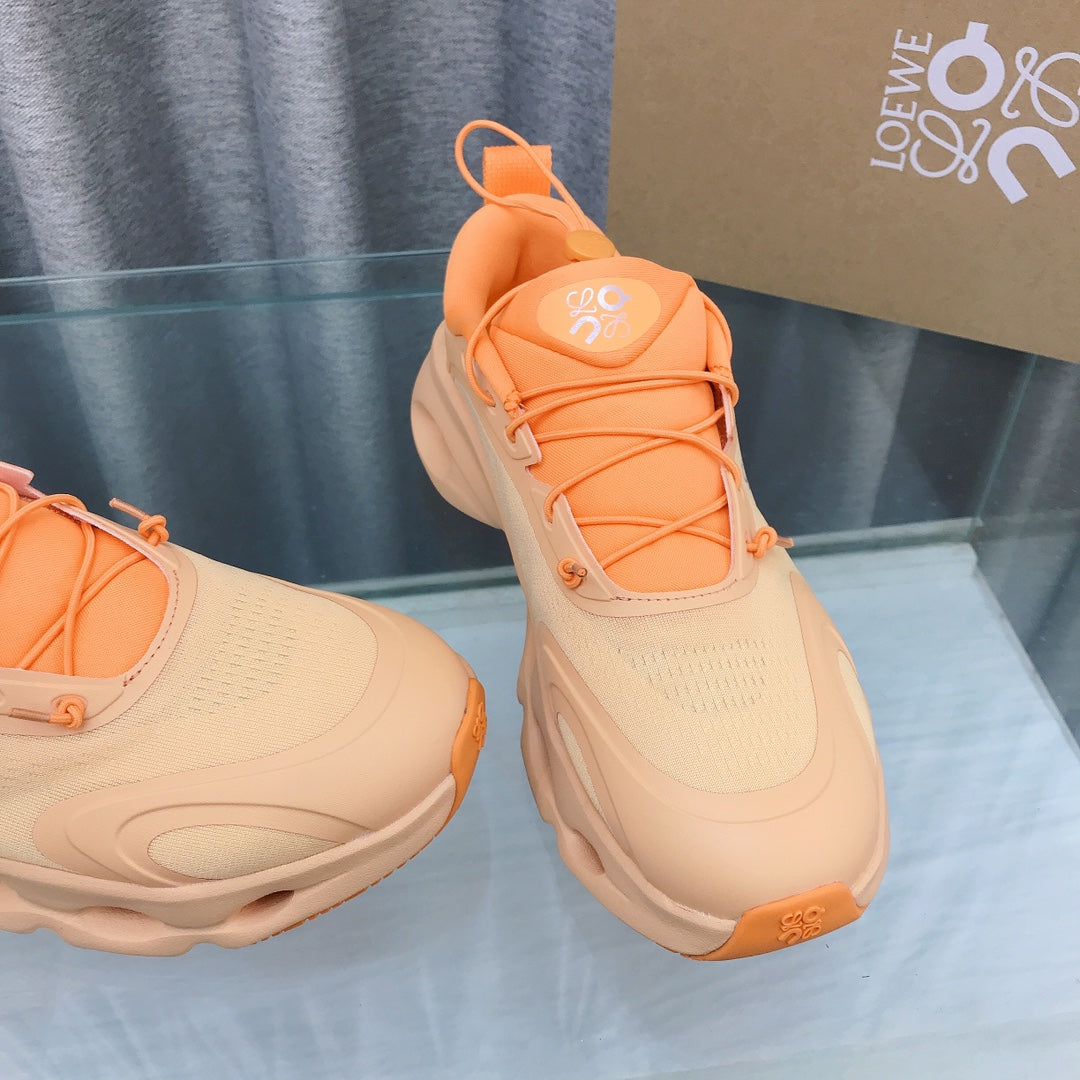 Loewe 2025 x On Cloud Solo Running Sneakers Orange Nylon Calfskin 553512