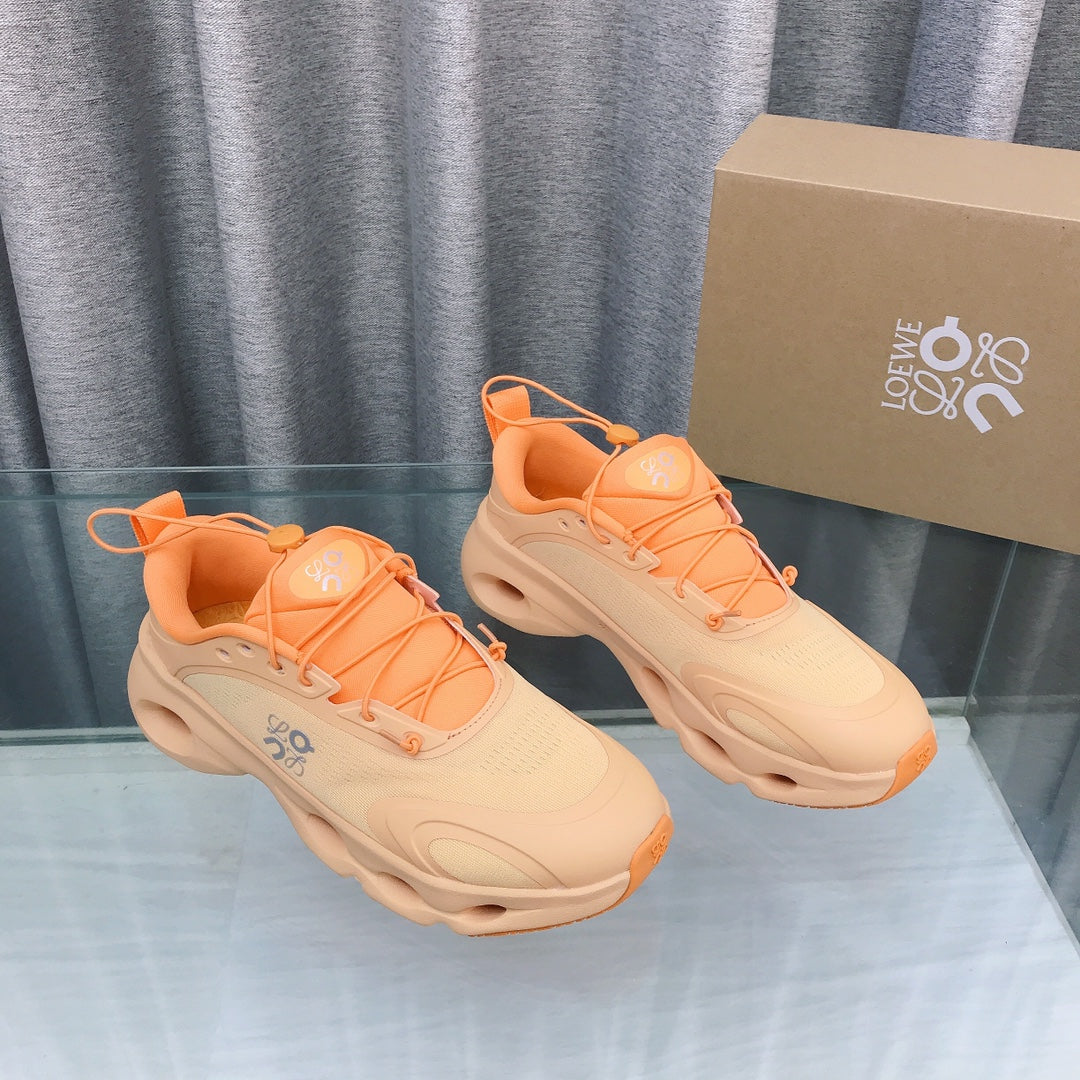 Loewe 2025 x On Cloud Solo Running Sneakers Orange Nylon Calfskin 553512