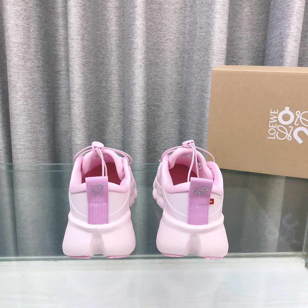 Loewe 2025 x On Cloud Solo Running Sneakers Pink Nylon Calfskin 553513